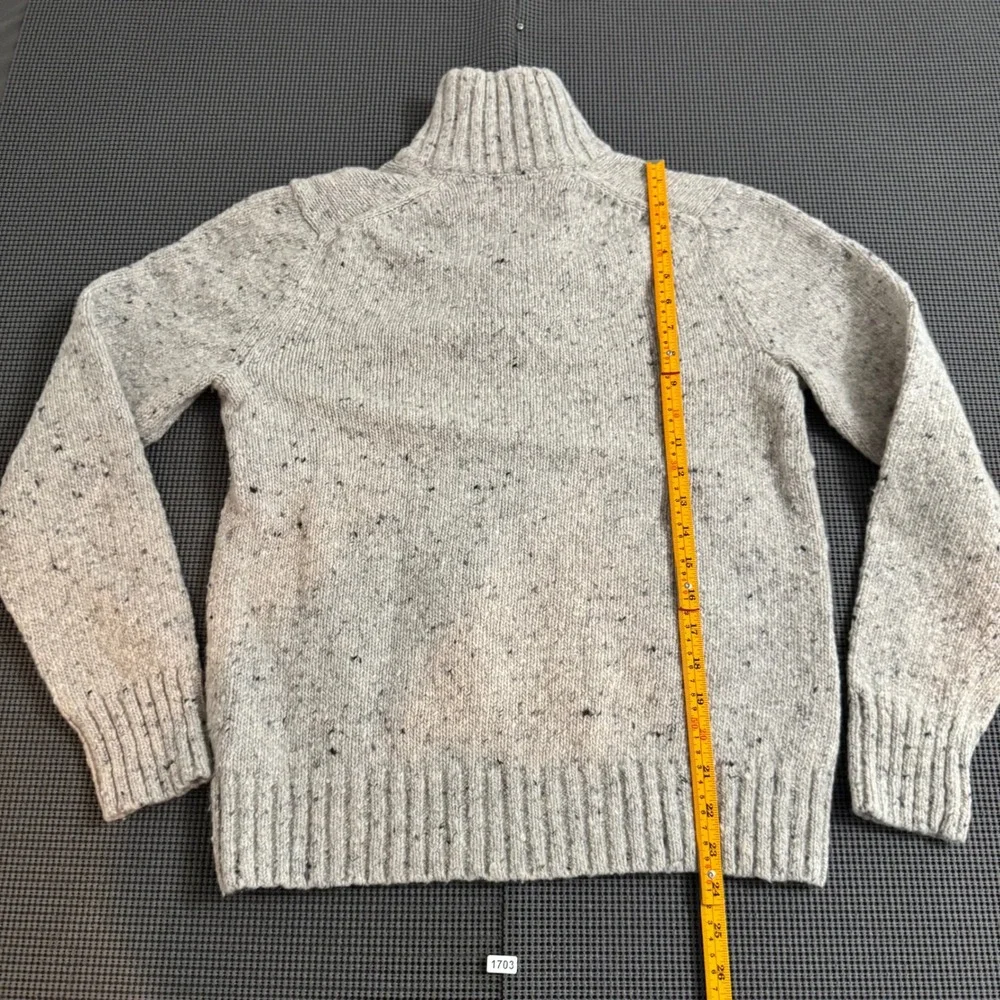 Banana Republic Mens Italian Yarn Donegal Fleck Toggle Mock Neck Sweater Small